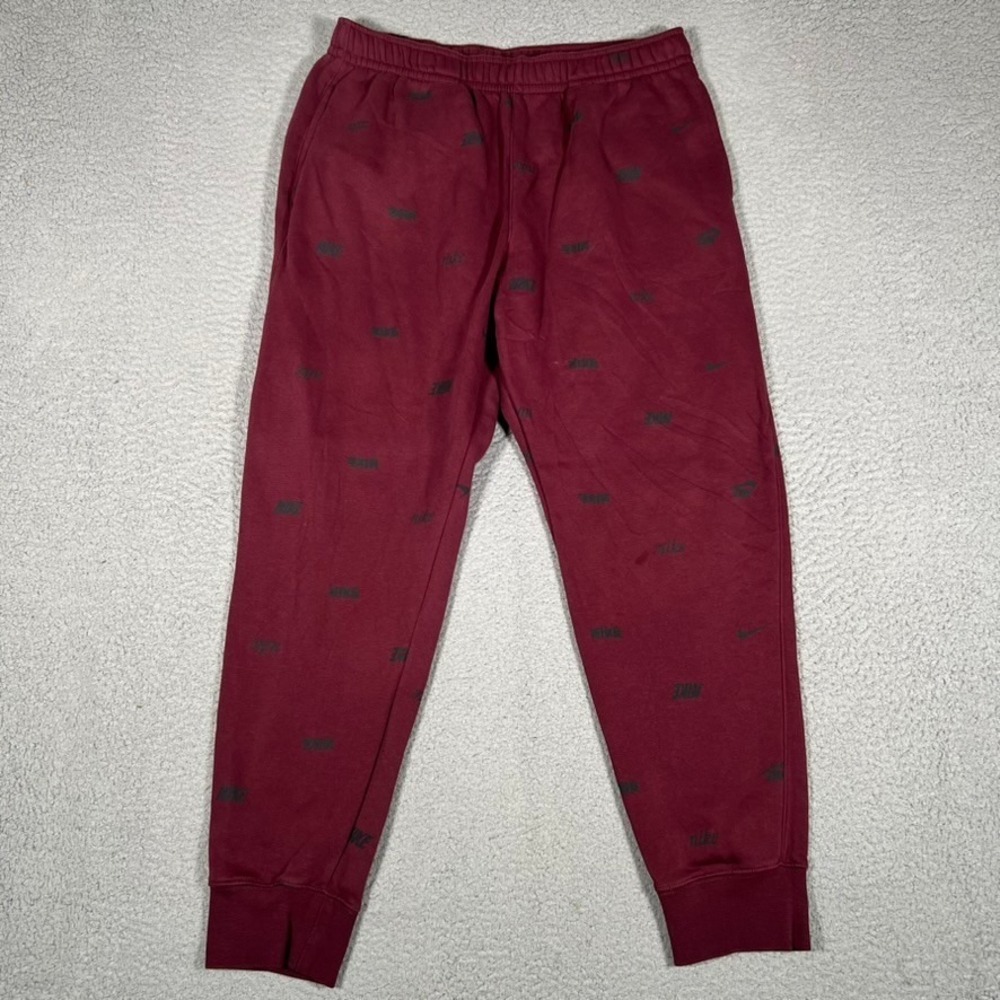 Nike Pants Mens XL Red Sportswear Club‎ Fleece Brushed Back Casual Preppy AOP